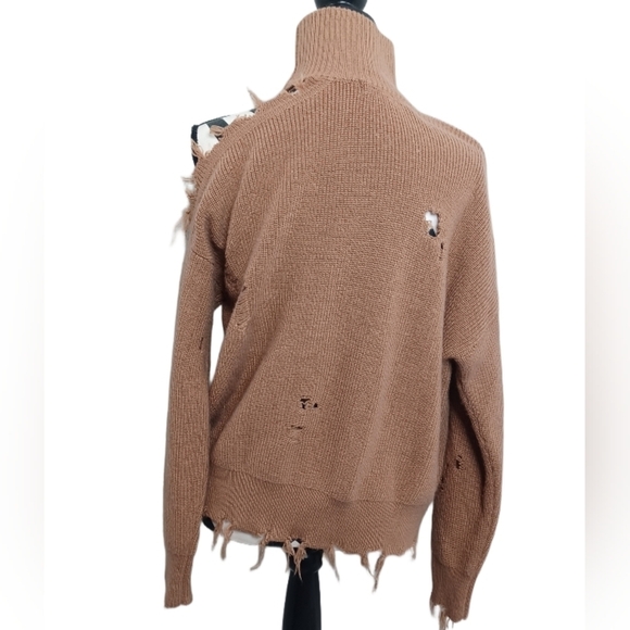 Lovers and Friends Sz XS Arlington Distressed Wool Blend Jumper Sweater - Picture 4 of 14